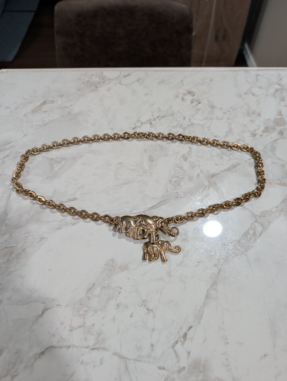 Gold Elephant Charm Chain Belt - Women Accessories